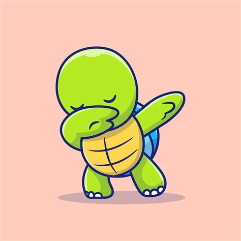 Premium Vector | Cute Turtle Dabbing Cartoon Icon Illustration. Animal Nature Icon Concept ...