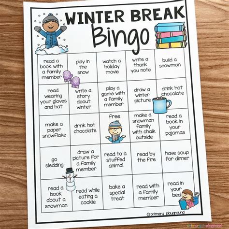 Free Printable Winter Break Bingo