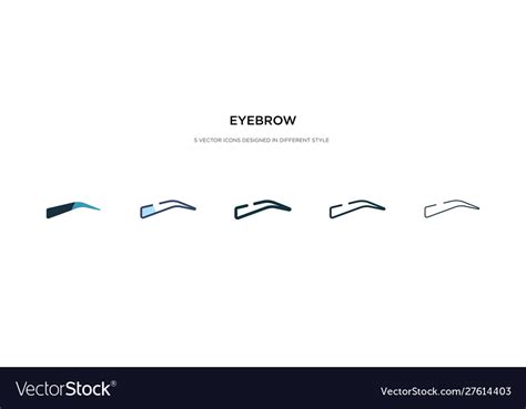 Eyebrow icon in different style two colored Vector Image