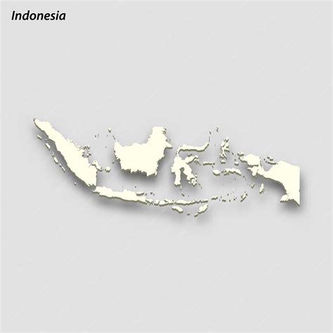 Premium Vector | 3d isometric map of indonesia isolated with shadow