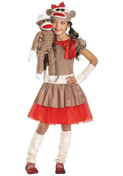 Girls Sock Monkey Costume