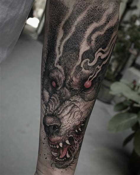 Ghost Wolf by Robert Borbas (@ grindesign_tattoo) | Tattoos, Wolf tattoo, Wolf tattoos