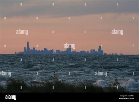 Chicago skyline from Gary, Indiana Stock Photo - Alamy