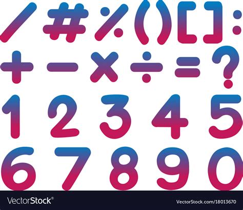 Numbers and math signs Royalty Free Vector Image