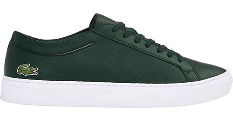 Lacoste Leather Tennis Sneakers in Green | Lyst