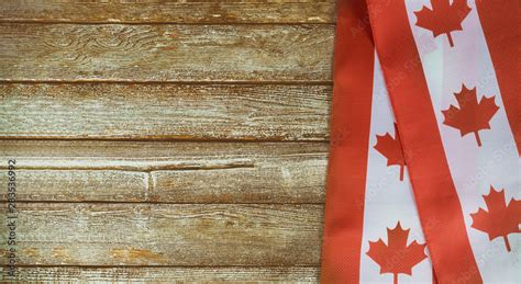 Canadian red and white flag against dark rustic background for Canada ...