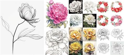 Aggregate more than 74 peony flower sketch latest - in.eteachers