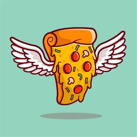 Pizza Angel Flying Cartoon Vector Icon