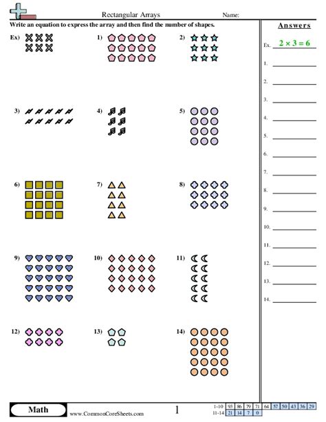 Rectangular Arrays Worksheet Download