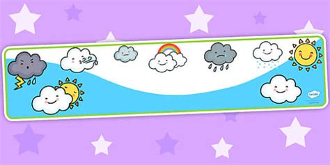 Weather Themed Editable Banner for Publisher (teacher made)