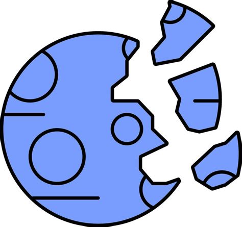 Broken Planet Flat Icon In Blue Color. 24976976 Vector Art at Vecteezy