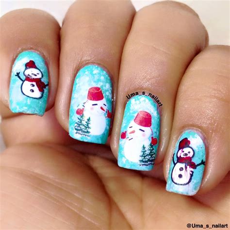 Uma's Nail Art: Snowman Nail Art...