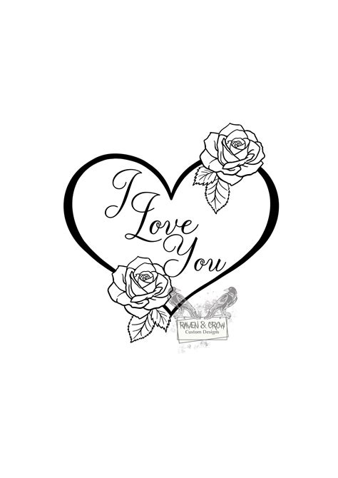 I Love You, Heart and Rose, Instant Download Svg-png-jpg Files Included - Etsy