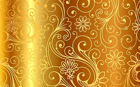 HD wallpaper: gold floral wallpaper, background, pattern, vector, golden, ornament | Wallpaper Flare