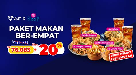 Promo Mie Gacoan Makan Ber-Empat diskon 20% di ViuiT