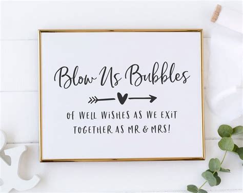 Blow Bubbles of Well Wishes Sign Wedding Bubbles Sign Wedding Ceremony ...