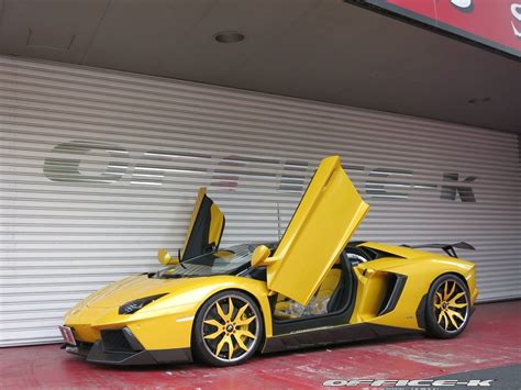 Yellow Lamborghini Aventador Roadster by Office-K - GTspirit