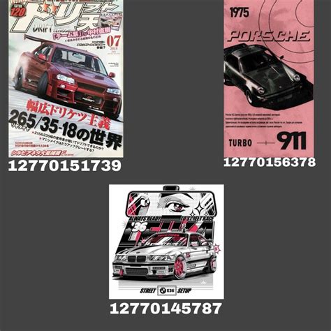 Car posters in 2023 | Bloxburg decals codes, Bloxburg decals codes wallpaper, Bloxburg decal codes