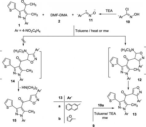 Synthesis of isoxazoles 13a, b | Download Scientific Diagram