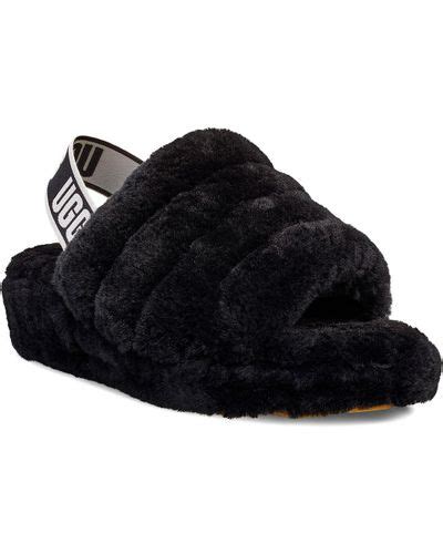 UGG Rubber Fluff Yeah Slide Shoes in Black - Lyst