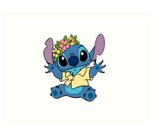 "Stitch wearing flower crown" Canvas Prints by clairelinner | Redbubble