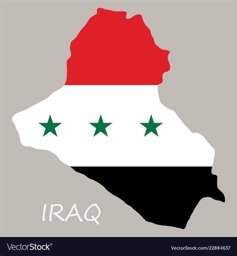 Flag map of iraq Royalty Free Vector Image - VectorStock