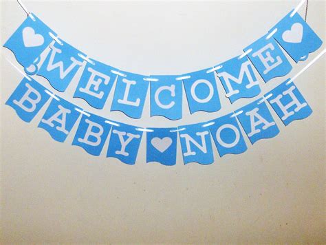 Welcome Baby Banner Baby Shower Banner Blue Baby Banner | Etsy