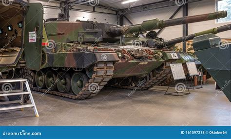 Parola, Finland - May 2, 2019: Tank Museum in the City of Parola. German Tank Leopard 2 a 4 ...