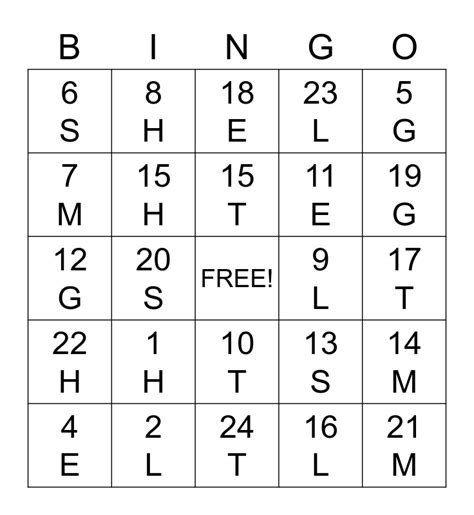 BLACKOUT Bingo Card