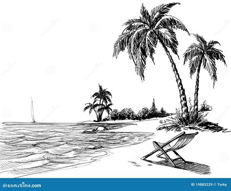 Summer Beach Pencil Drawing Stock Illustrations – 1,811 Summer Beach ...