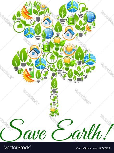 Save earth environment protection concept Vector Image