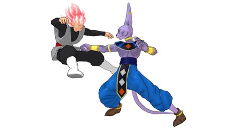 SSJR Black Goku VS Beerus 2 by MergedZamasuVA on DeviantArt