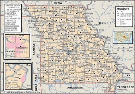 State And County Maps Of Missouri - Printable Map Of Springfield Mo ...