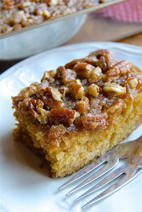 A moist, tender brown sugar cake topped with pecan glaze. | Buttermilk ...