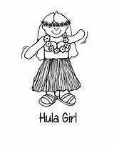 Coloring Pages Hula Girl sketch template