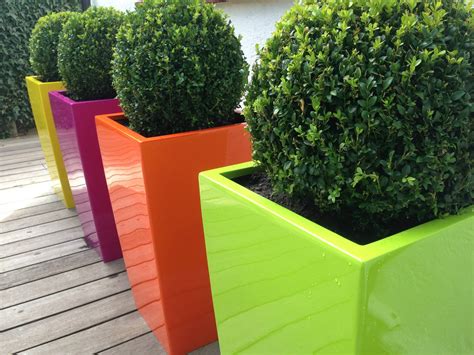 funky multi coloured pots - from Amanda Broughton Garden Design. | Garden plant pots, Plant pot ...