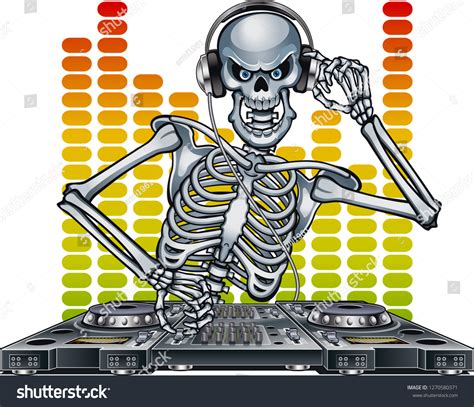 Dj Skeleton Mixing Music Stock Vector (Royalty Free) 1270580371 ...