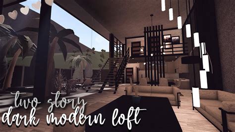 BLOXBURG: Two-Story Dark Modern Loft | interior speedbuild ♡ - YouTube | Dark modern house, Dark ...