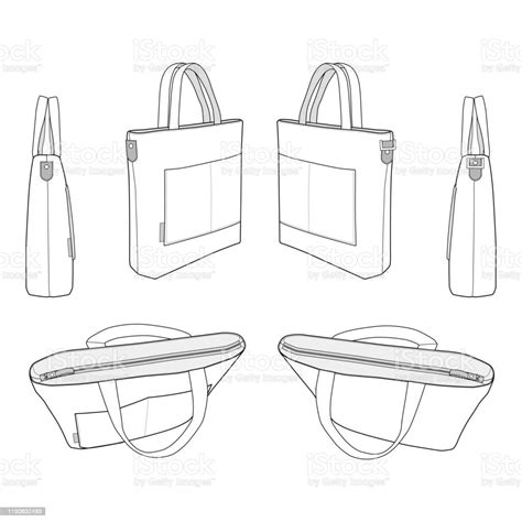 Canvas Tote Bag Fashion Design Template Stock Illustration - Download Image Now - Fashion ...