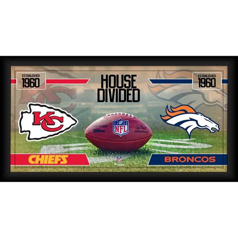 Kansas City Chiefs vs. Denver Broncos Framed 10" x 20" House Divided Football Collage