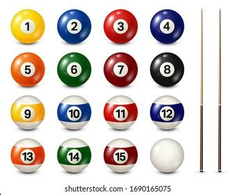 Billiard Pool Balls Numbers Collection Realistic Stock Vector (Royalty Free) 1690165075 ...