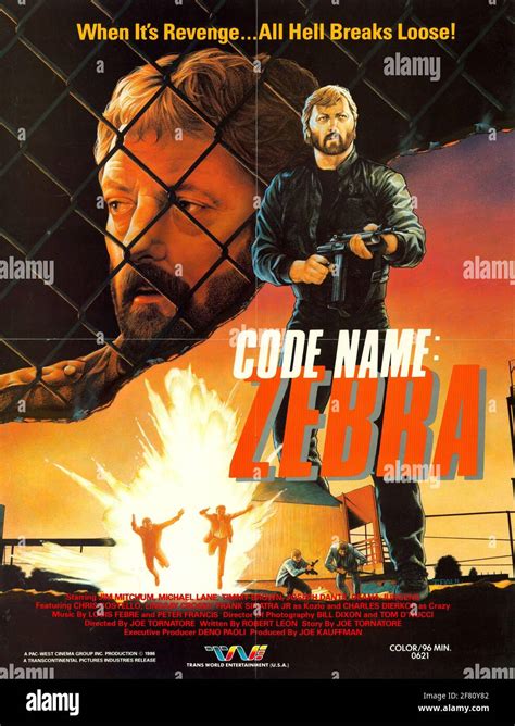 Une affiche de film d'action B-Movie vintage Nom du code: Zebra Photo Stock - Alamy