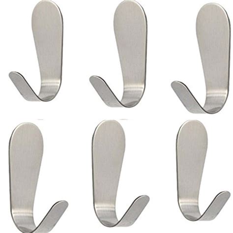 Self Adhesive Hooks, 304 Stainless Steel Heavy Duty Sticky Wall Hooks ...