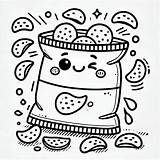 Potato Chips Coloring Pages  ColoringDraftcom sketch template