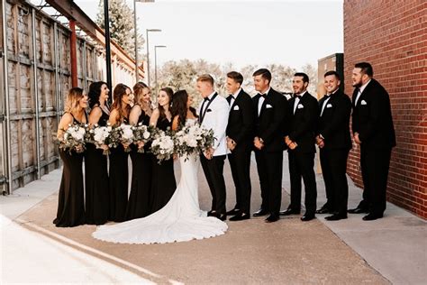 Black, White and Gold Wedding Color Combos 2023, Black Bridesmaid Dresses, White and Gold ...