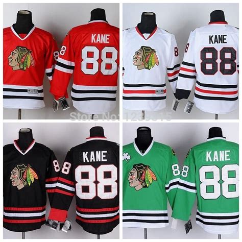 2019 Wholesale Chicago Blackhawks Hockey Jerseys Patrick Kane Jersey 88 Home Red White Black ...