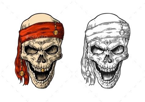 Skull Bandana Drawing | Free download on ClipArtMag