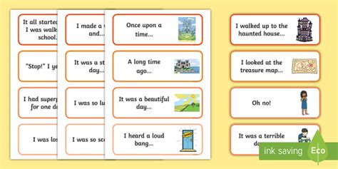 F-2 Narrative Starter Cards | Narrative Sentence Starters