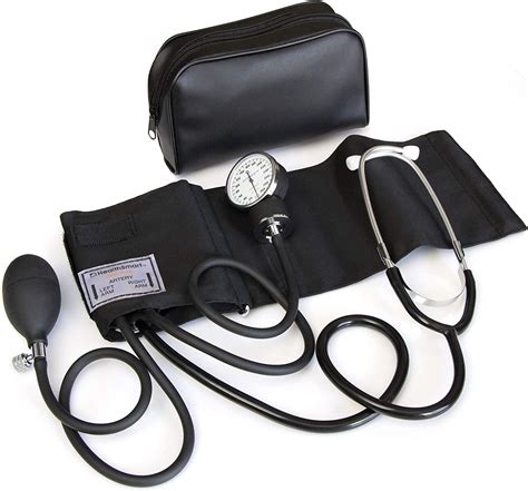 HealthSmart Manual Blood Pressure Monitor Kit with Attached Stethoscope - Standard Cuff Size 10 ...