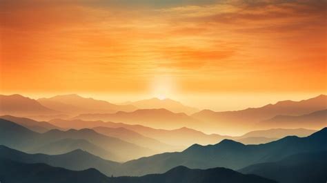 Premium AI Image | silhouette of mountain range back lit by sunset golden